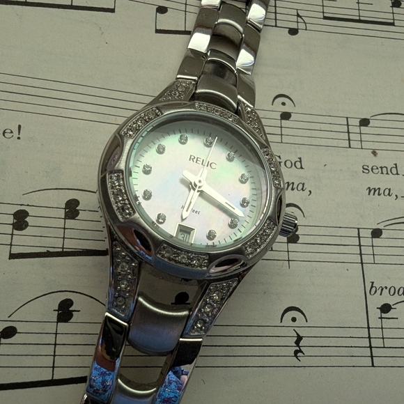 Relic Silver Watch with Crystal Accents - Picture 7 of 16